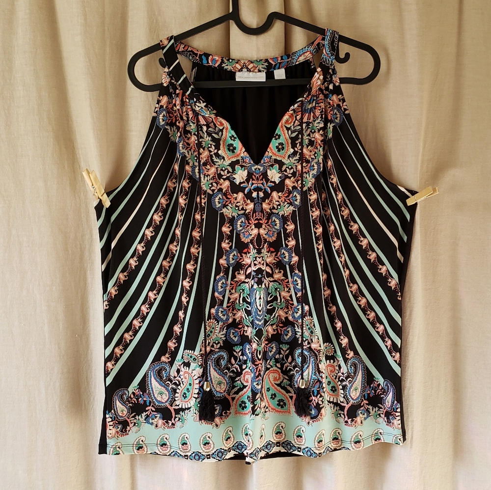 NY & Co. Tassle-tie Sleeveless blouse